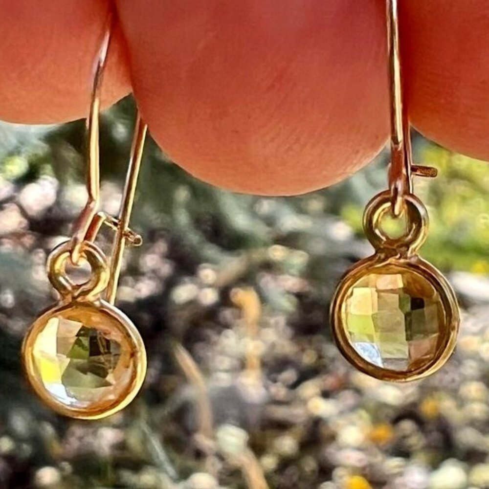 Sundance $88 NEW 3/4" CITRINE 12kt Gold GF NOVEMBER Birthstone Gemstone Earrings